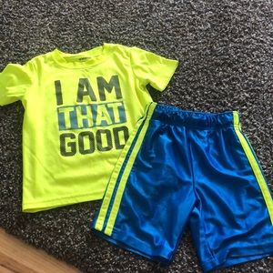 Neon Yellow and Blue Athletic Set